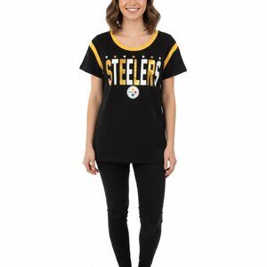 Pittsburgh Steelers Women's Womens METALLIC Tee Shirt T Top Size Medium NWT